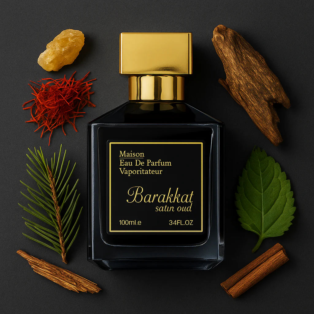 BARAKKAT SATIN OUD EAU DE PARFUM 100ML - FRAGRANCE WORLD - inspi oud satinmood