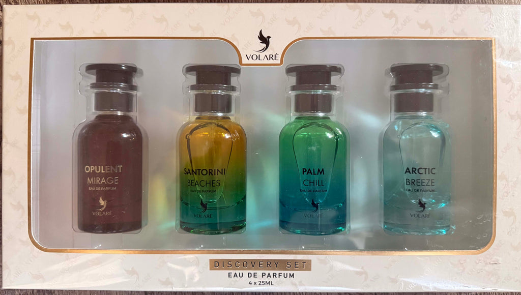 COFFRET DECOUVERTE VOLARE - 4 PARFUM 4 x 25 ML -inspi Ombre Nomade / On The Beach / Pacific Chill / Imagination